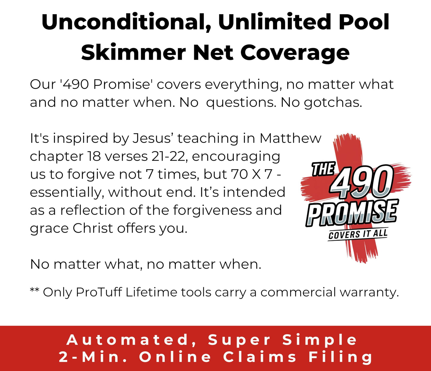ProTuff Flat Pool Skimmer Net – 2 Year Unconditional Free Replacement – Heavy-Duty Flat Net, Fine Mesh for Leaves, Silt & Pollen – Strong Aluminum Frame, Fits Standard Telescoping Pole