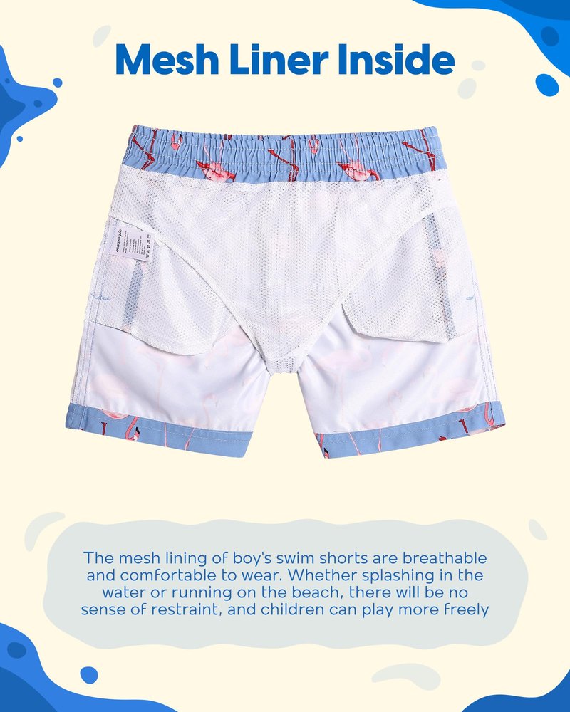 maamgic Boys Swim Trunks Toddler Swim Shorts Little Boys Bathing Suit Swimsuit Toddler Boy Swimwear,Gma-Flamingo,4 T