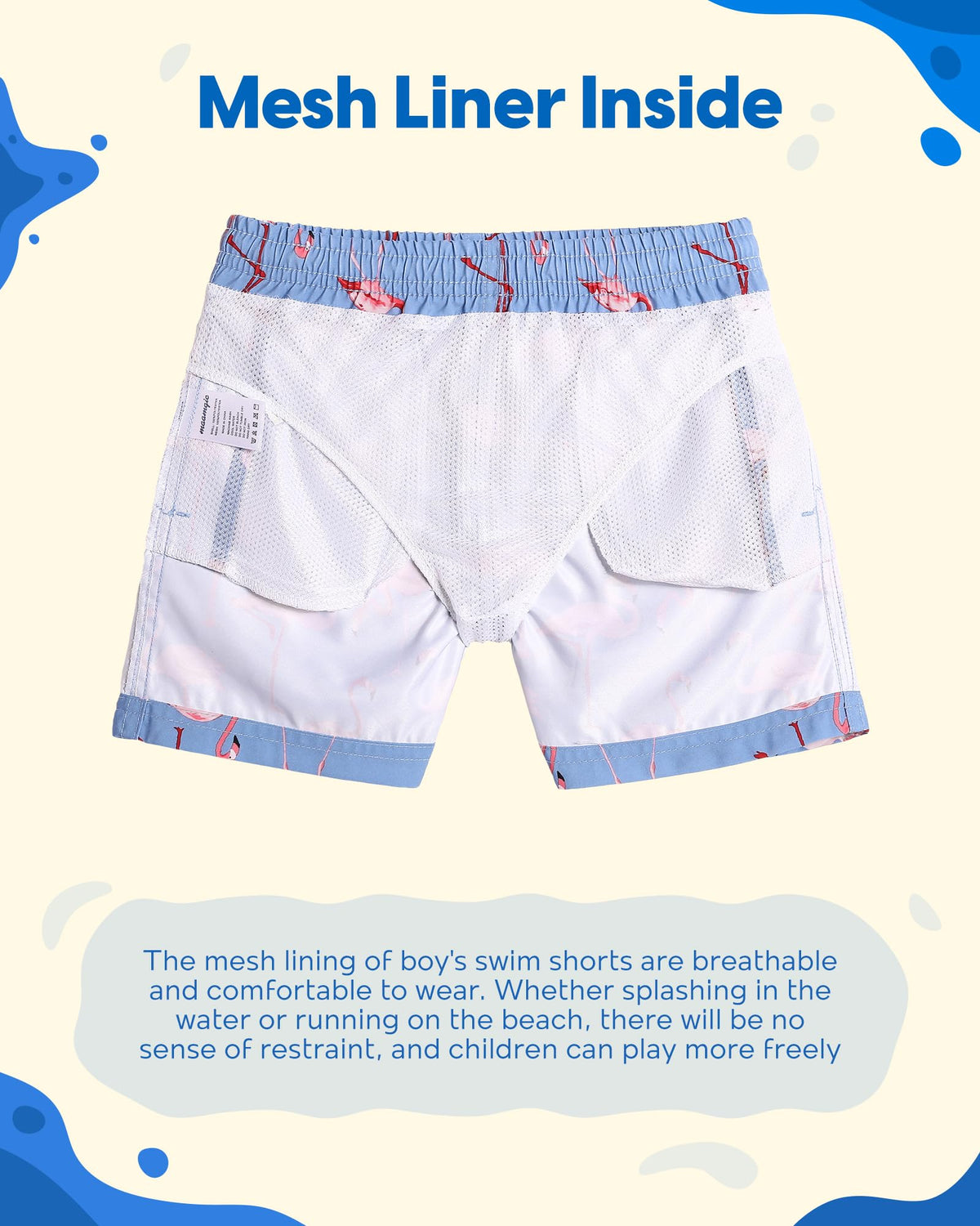 maamgic Boys Swim Trunks Toddler Swim Shorts Little Boys Bathing Suit Swimsuit Toddler Boy Swimwear,Gma-Flamingo,8 T