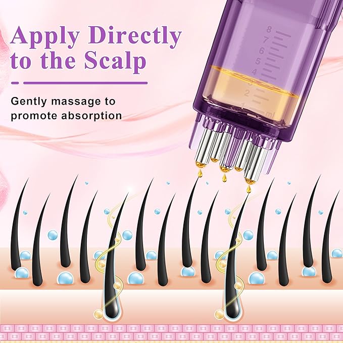 2 PCS Minoxidil Applicators with Cleaning Brush and Dropper, Anglecai Scalp Applicator Comb for Hair Oil Applicator Brush, Minoxidil Brushes for Scalp Applicator Comb for Hair Growth (Purple)