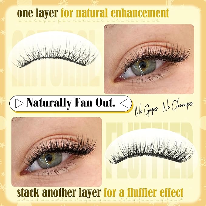 Short Lash Clusters Natural Cluster Eyelash Extensions 8-10-12MM Clear Band Cluster Lashes Extensions Wispy Individual Lashes CC-Curly Eyelash Clusters PestaÃÂ±as Postizas Naturales 144Pcs DIY Lashes