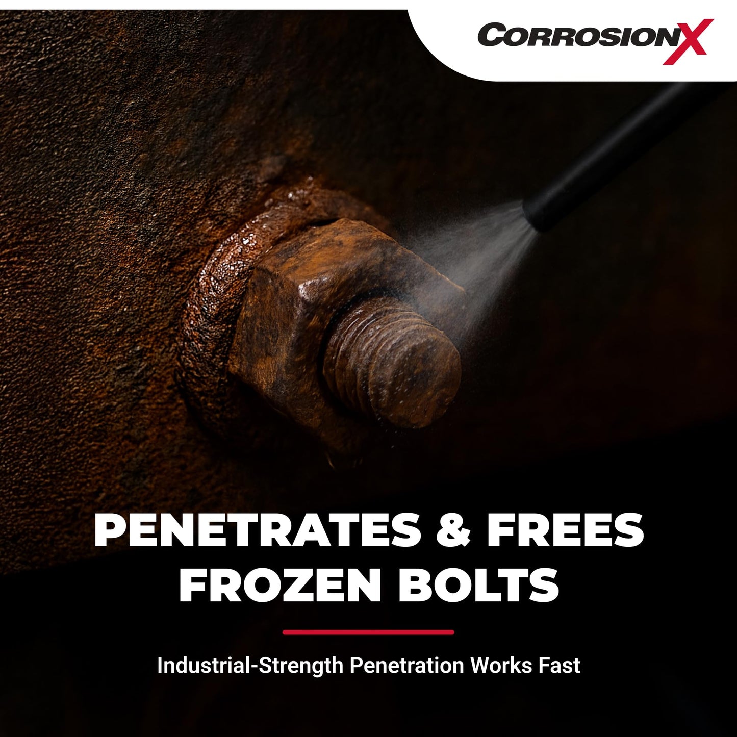 CorrosionX Rust Inhibitor, Industrial-Strength Dielectric Corrosion Prevention, Lubricant & Penetrant for Marine, Automotive, Electronics & RV Use, Protects Bolts, Cables, Engines, Parts, 6oz Aerosol
