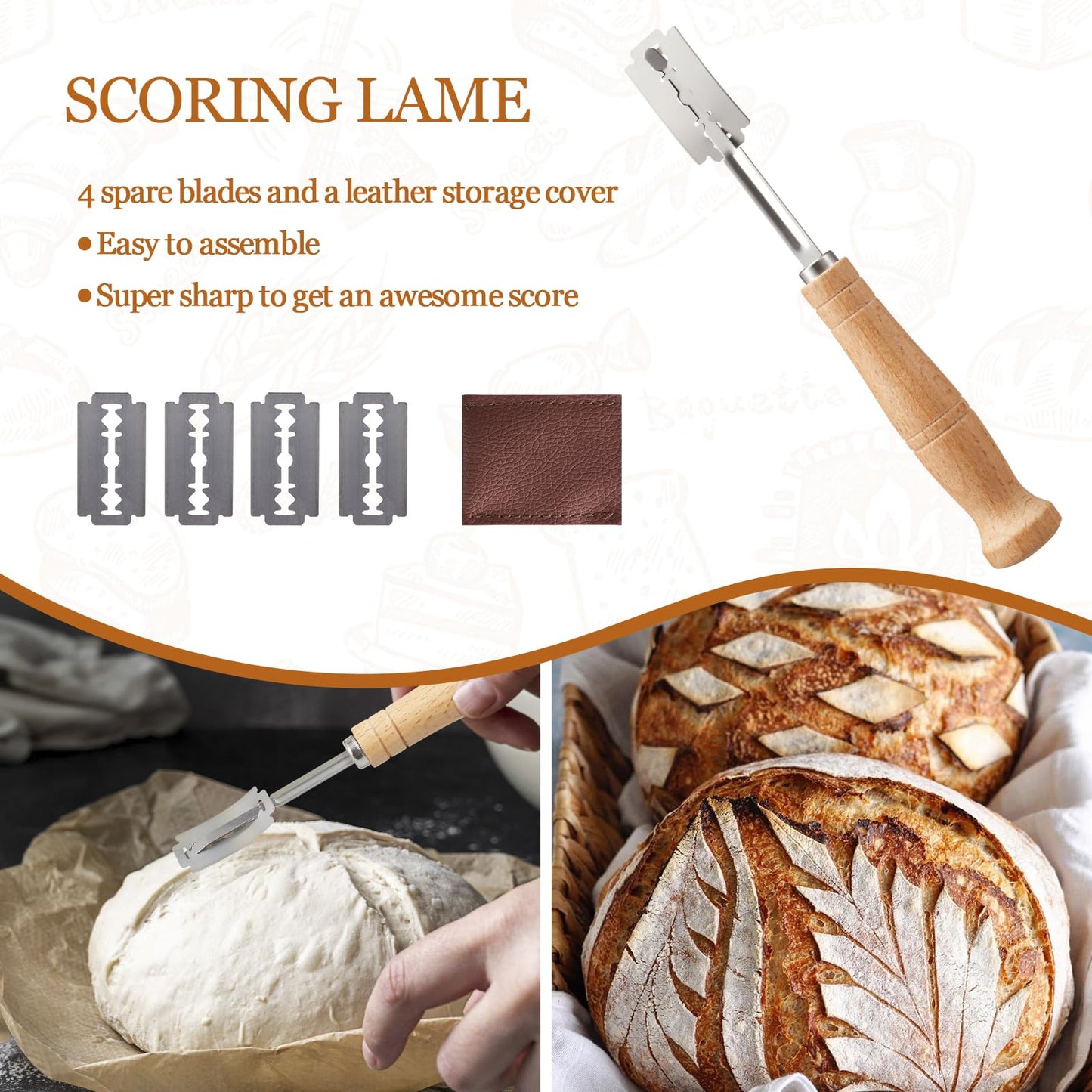 Dimpola Banneton Bread Proofing Basket Banneton Basket Set Sourdough Proofing Basket Round Proofing Bowls Handmade Rattan Baskets and Liners (Oval & Round Baking Set)