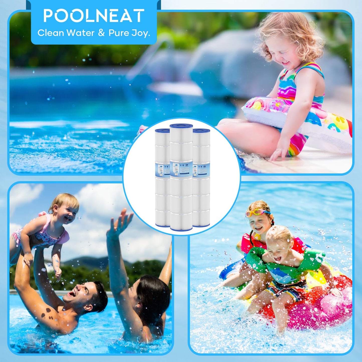 PA106-PAK4 Pool Filter Replacement for Hayward C4030,C4020,C4025,Unicel C-7488,PA106,FC-1226,CX880XRE,C4020,Ultral-A1,FC-6430,106Sq. ft,4Packs