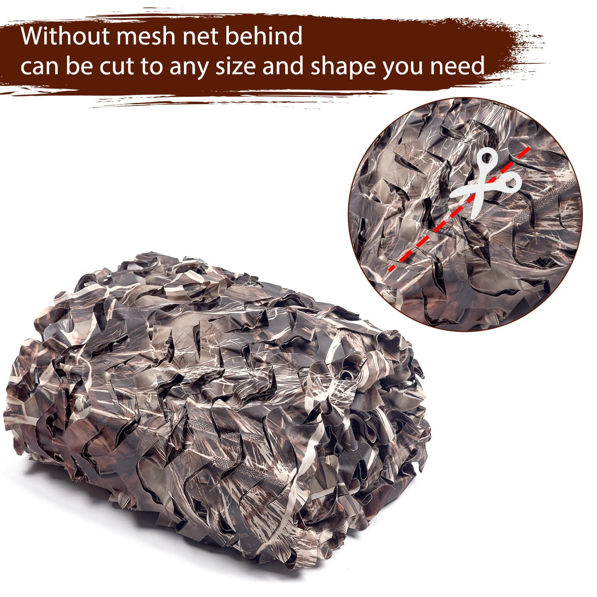 Yeacool Camo Tarp Burlap Camo Netting Camouflage Netting Bulk Roll for Hunting Blind Car Cover Dinosaur Party Decoration Birthday Theme Sunshade Bird Watching (Dry Grass, 4.9ftx19.7ft, 1.5m*6m)