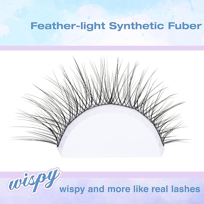 Natural Lash Clusters Kit Wispy Lash Extension Kit Cluster Eyelash Extension C-curly Cluster Lashes Kit DIY Eyelash Extension Kit Natural Eyelash Clusters with Lash Bond and Seal by Newcally