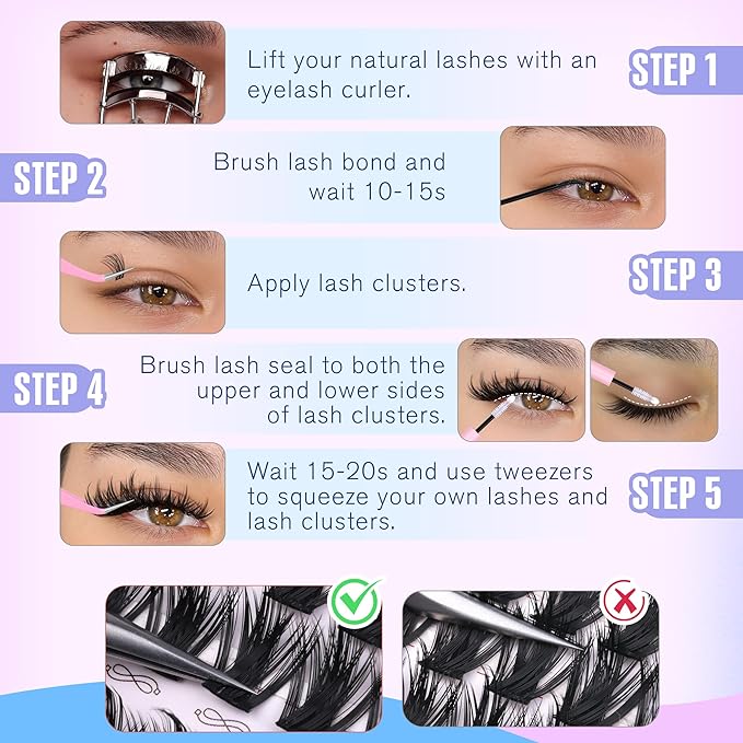 Wispy Lash Clusters Manga Eyelash Clusters Spikes10-16MM Volume Cluster Eyelash Extensions D-Curly Individual Lashes Anime Fluffy Lashes Clusters by Newcally