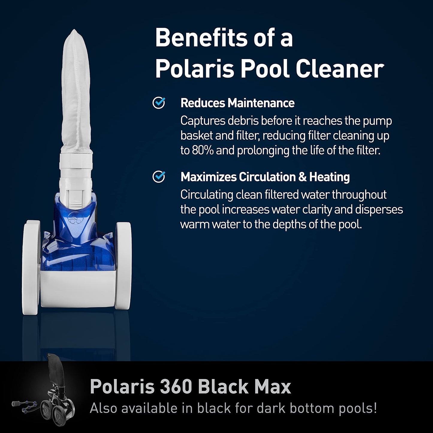 Polaris Vac-Sweep 360 Pressure-Side Cleaner for In-Ground Pools with a Dedicated Return Line