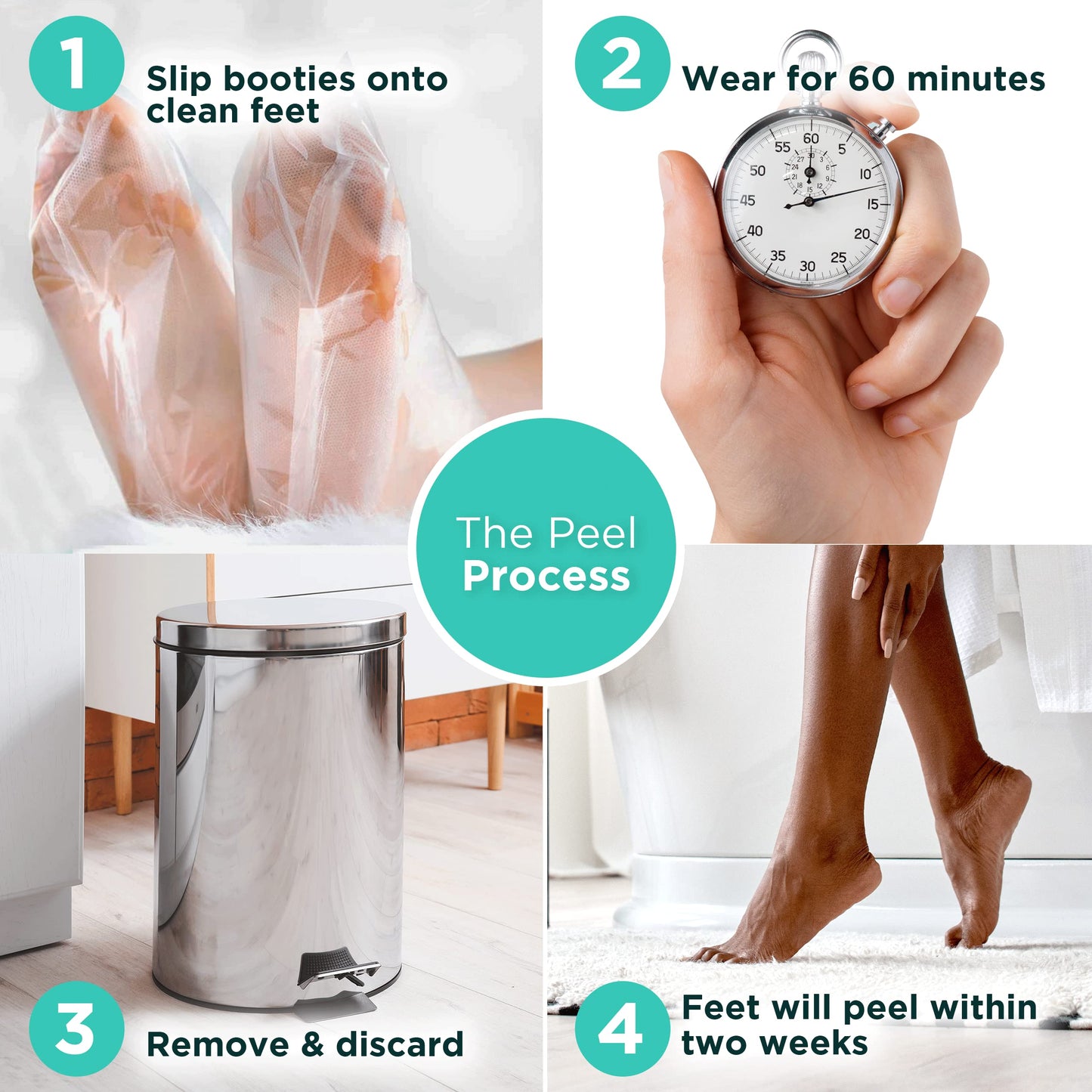 DERMORA Foot Peel Mask | Skin Exfoliating Foot Masks for Dry, Cracked Feet & Callus Removal | Dead Skin Exfoliator for Baby Soft Feet | Pack of 2 | Regular (Fits up to Men 10 / Women 11) | Original