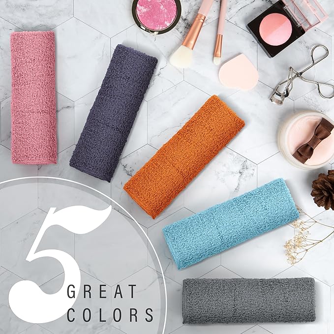 DecorRack 20 Pack 100% Cotton Wash Cloth, Luxurious Soft, 12 x 12 inch Ultra Absorbent, Machine Washable Washcloths, Assorted Set 4 (20 Pack)