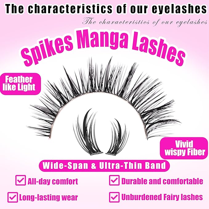 YIDUO 6 Styles Eyelash Clusters Kit 40D/60D/Volume/Manga/Spikes Portable Lash Makeup Bag Kit 10-18mm Wispy Individual Eyelash Extensions, Volume Studio Effect Lashes Kit