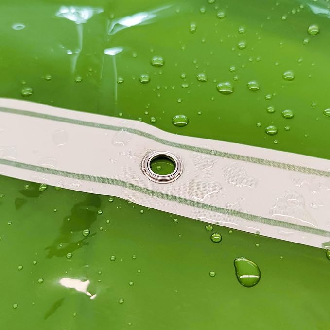 Barossa Design Clear Green Shower Curtain Liner - Premium PEVA Shower Liner with 3 Magnets and Metal Grommets, Waterproof Lightweight Standard Size Bath Curtains for Bathroom - Translucent Green