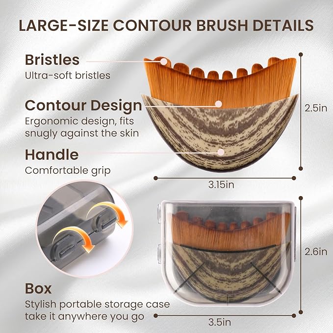 3-in-1 Lymphatic Contour Face Brush: Facial Dry Brush, Lymphatic Lifter & Jawline Sculptor | Hypoallergenic Ergonomic Design | Reduces Puffiness & Tightens Skin