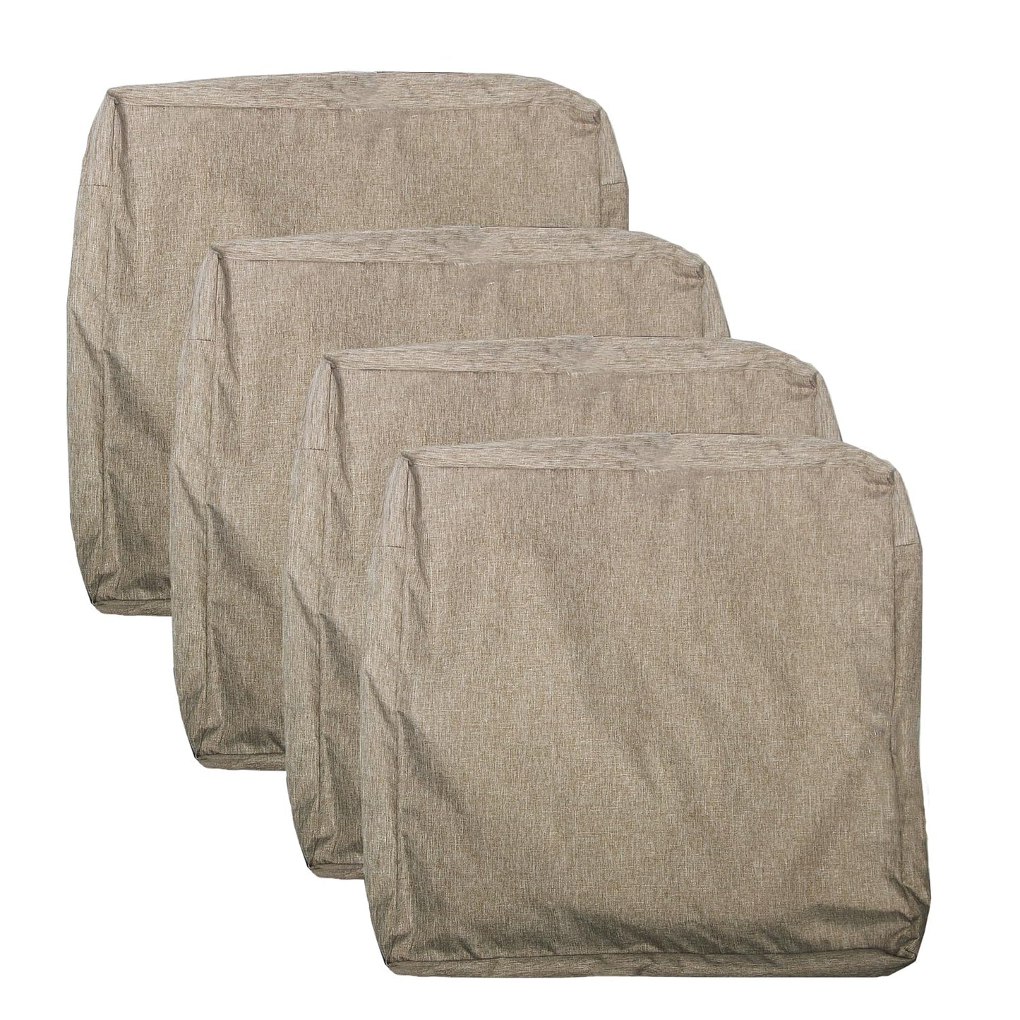 youngseahome Patio Seat Cushion Covers,Washable Slip Covers Replacement,Waterproof Outdoor Furniture Chair Cushion Pillow Seat Cover for Couch,Garden,Sofa,Flax,24"×24"×4"(4 Covers Only)