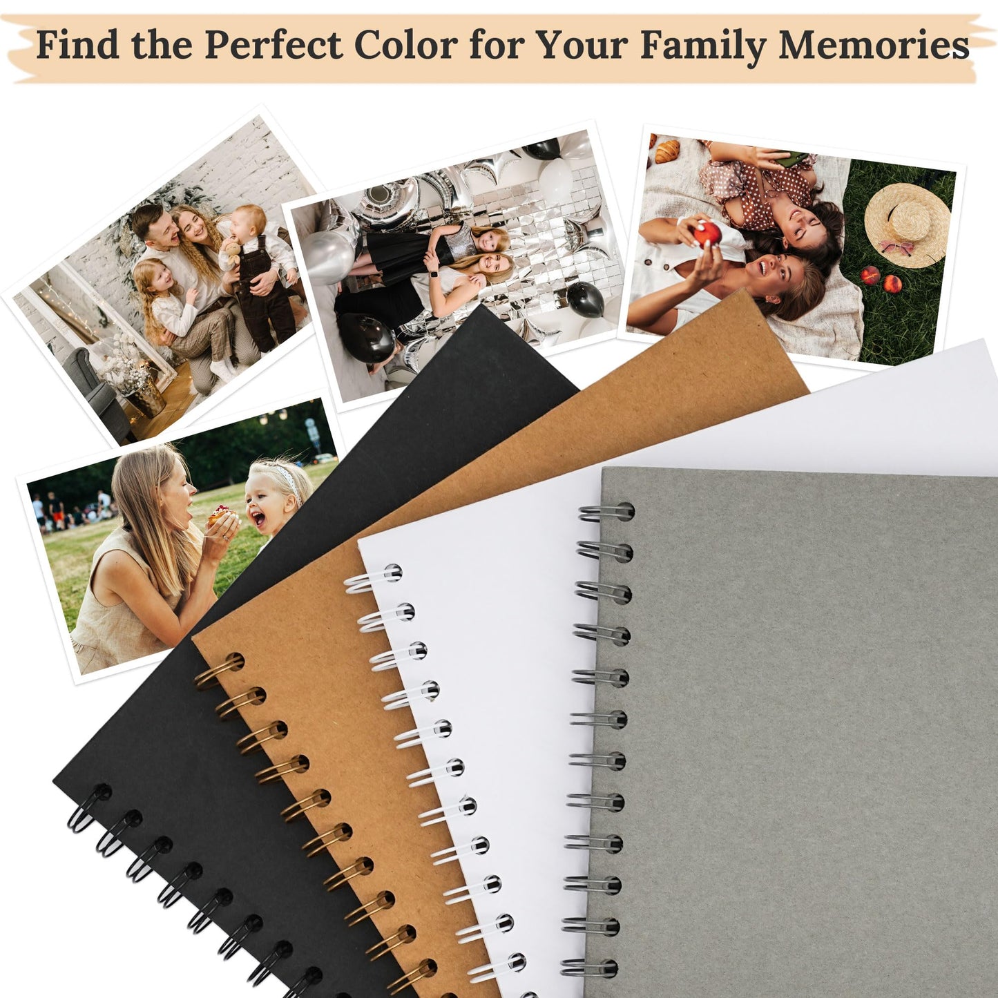 Scrapbook 10x10 Inch DIY Scrapbook Album Hardcover Kraft Paper Scrap Book Photo Albums 40 Pages Perfect for 4x6 / 5x7 Photos Memory Book for Family, Wedding