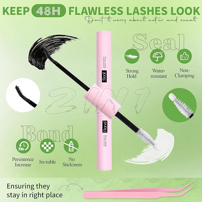 Natural Lash Clusters Kit Wispy Eyelash Clusters 10-16MM DIY Lash Extension Kit Natural Look C-Curly Individual Lashes Cluster Eyelash Extension Kit with Lash Bond & Seal & Tweezers by WTVANE