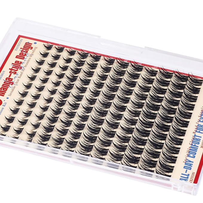 Fairy Lash Clusters with Spikes Eyelash Extensions Wispy Manga Lashes Individual Lashes Extension 8-14mm DIY Soft Eyelash Clusters 144Pcs Lash Clusters Kit DIY at Home by FANXITON
