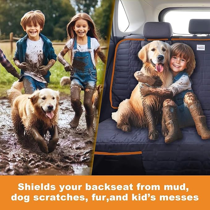 Dog Seat Cover for Back Seat Waterproof Bench Seat Covers for SUV Washable Car Seat Covers for Dogs Non-Slip Pet Seat Cover for Back Seat Heavy Duty Protector for SUVs