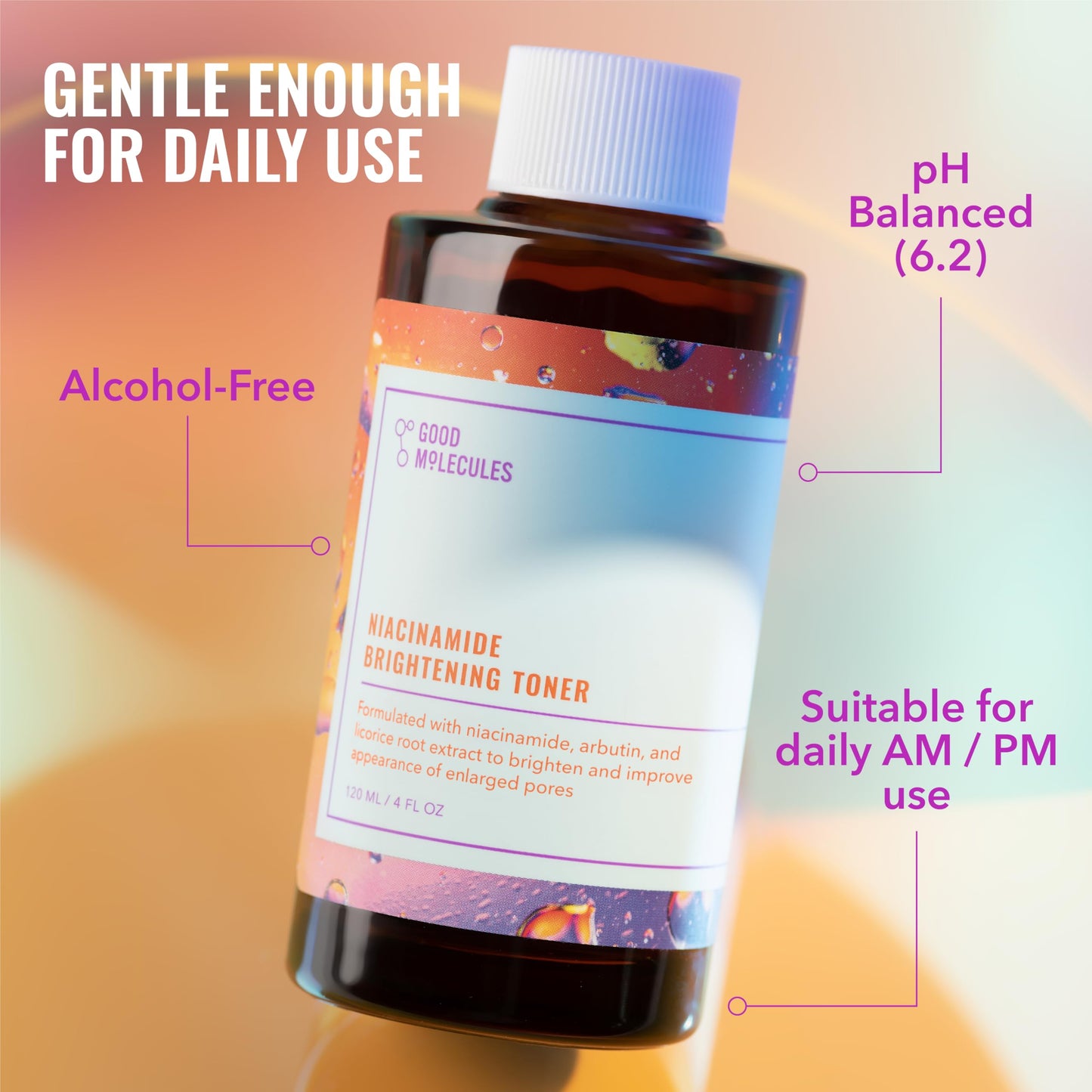 Good Molecules Niacinamide Brightening Toner Pack 3 – 120 ml / 4 fl oz Each | Facial Toner with Niacinamide & Arbutin for Even-Looking Skin