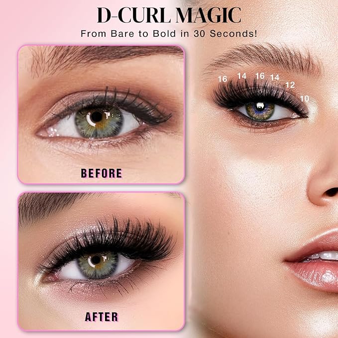 Lash Clusters Kit, DIY Cluster Eyelash Extensions 9‑16mm, 30D+40D+50D, 240pcs, D Curl Natural Volume Lashes with Lash Bond and Seal,Tweezers–Waterproof Fake Cat Eye Wispy Individual Clusters(MIX3-1-S)