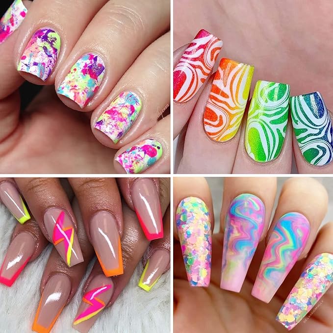 12 Color 3D Nail Art Pens Set, Kalolary Nail Point Graffiti Dotting Pen Drawing Painting Liner Brush for DIY Nail Art Beauty Adorn Manicure Tools