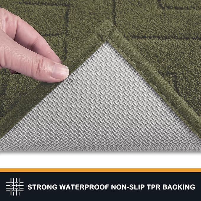 PURRUGS Dirt Trapping Door Mat 32" x 47", Non-Slip Machine Washable Entry Rug, Dog Doormat, Indoor Front Door Mat, Super Absorbent Entryway Rug for Muddy Shoes & Paws, Sage Green