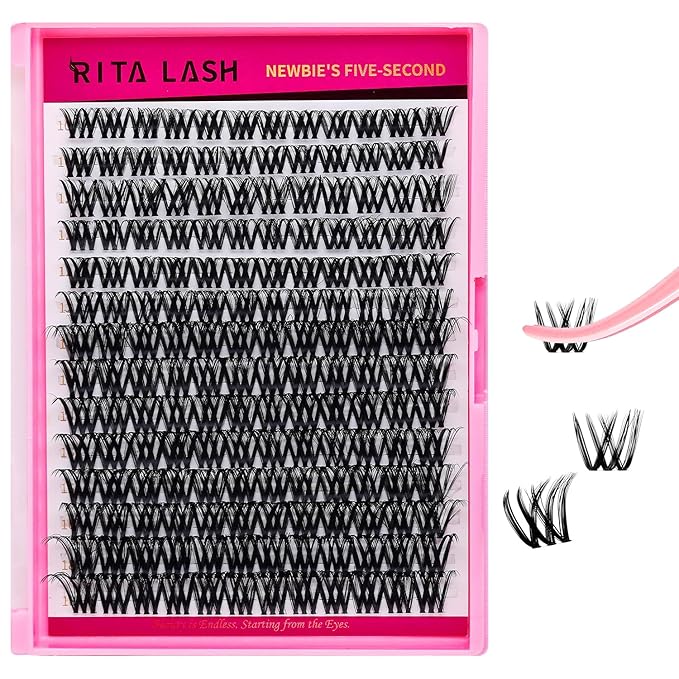 RITALASH Cluster Lashes DIY Lash Clusters Eyelash Extensions Wispy Lash Extension False Eyelashes Thin Invisible Lash Band Individual Lashes (WL2-5,10-18mm)