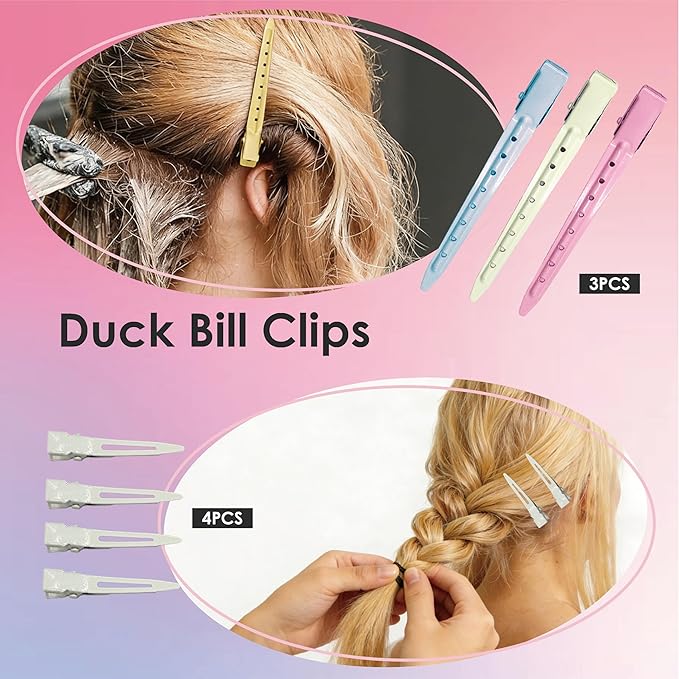 Hair Accessories Kit, Bobby Pins Hair Pins Hair Net Hair Clips and Hair Ties Hair Bands, Hair Kit for Dances Ballet Competition with Hair Accessories Organizer (PINK)