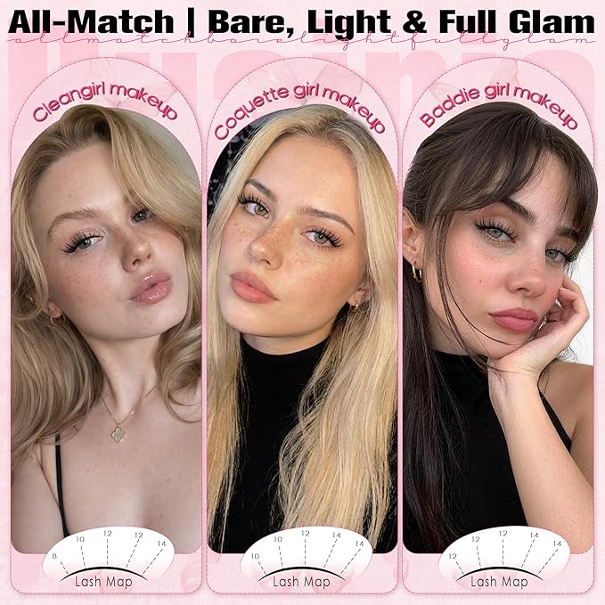 Manga Lash Clusters Bunny Eyelash Clusters Natural Cluster Eyelash Extensions Wispy Lashes Clusters Daily C-Curl Individual Lashes 8-14mm Invisible Band Eyelashes Clusters 180pcs DIY Lash Extension