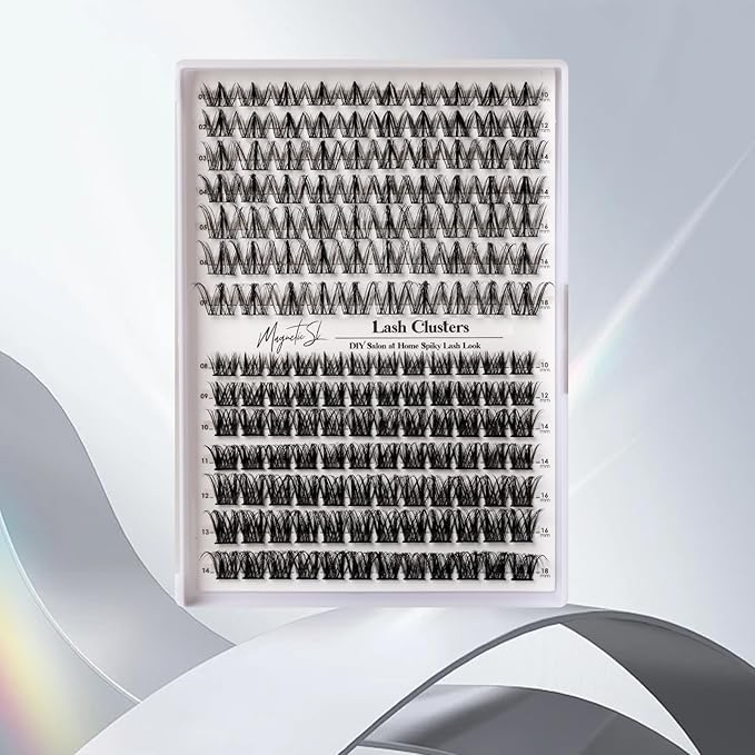 Lash Clusters 154pcs Manga Lash Extension Kit 10-18mm Cluster Eyelash Extensions Natural Invisible Band Lash Easy to Use at Home-M31+M30（Fairy+volume）