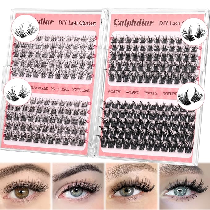 Wispy Lash Clusters Natural Eyelash Clusters 230pcs Cluster Eyelash Extensions 4 Styles Individual Lashes 10-18mm Eyelashes DIY Lash Extension Natural Look Lash Cluster Wispy by calphdiar