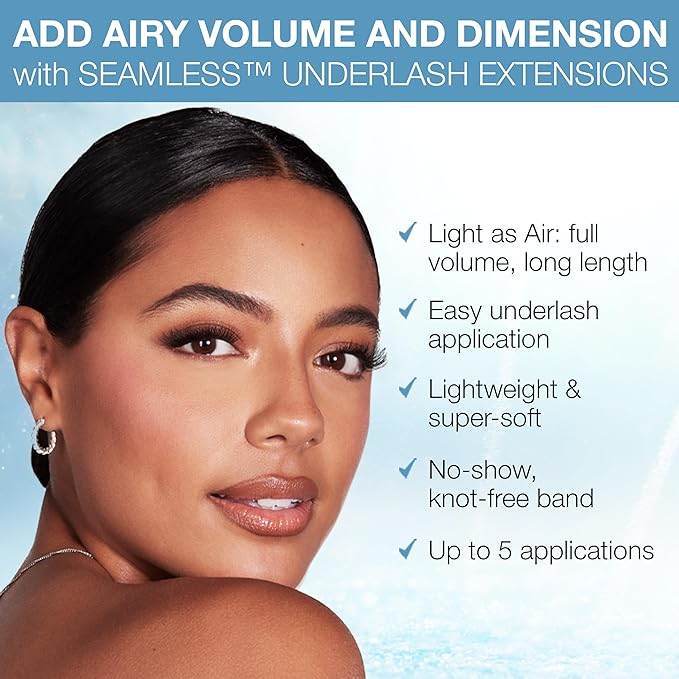 Ardell Seamless Light-as-Air Underlash Extensions - Refill Pack, DIY Cluster Eyelash Extensions, Natural Eyelash Clusters, Individual Lashes, 1 Pack