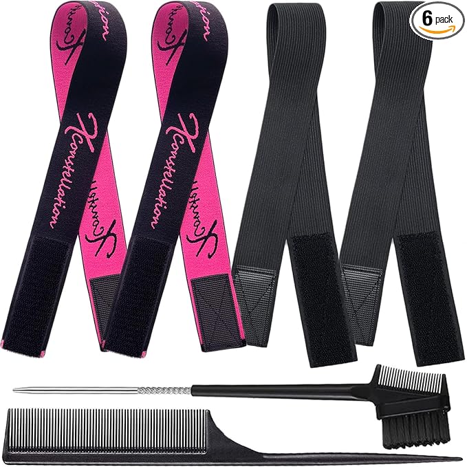Elastic Bands for Baby Hair & Lace Front Wigs - Wig Grip Headband Edge Wrap to Smooth Edges & Keep Wigs in Place - 4 Pcs Set
