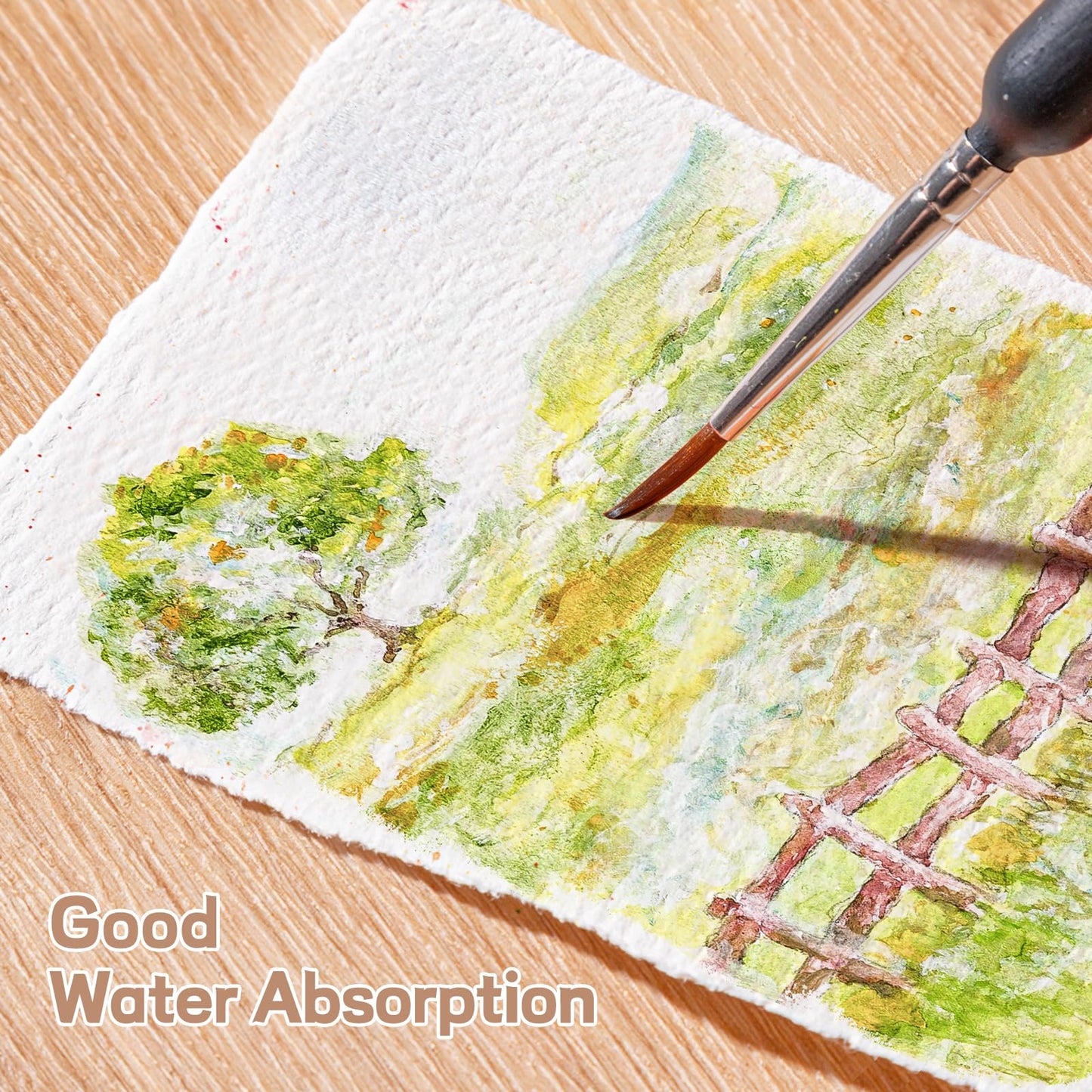 100 Sheets Watercolor Paper 5 x 7inch, 300 GSM Deckled Edge Paper Rough/Textured Handmade Paper for Watercolors, Wedding Invitations, Cards, Crafts