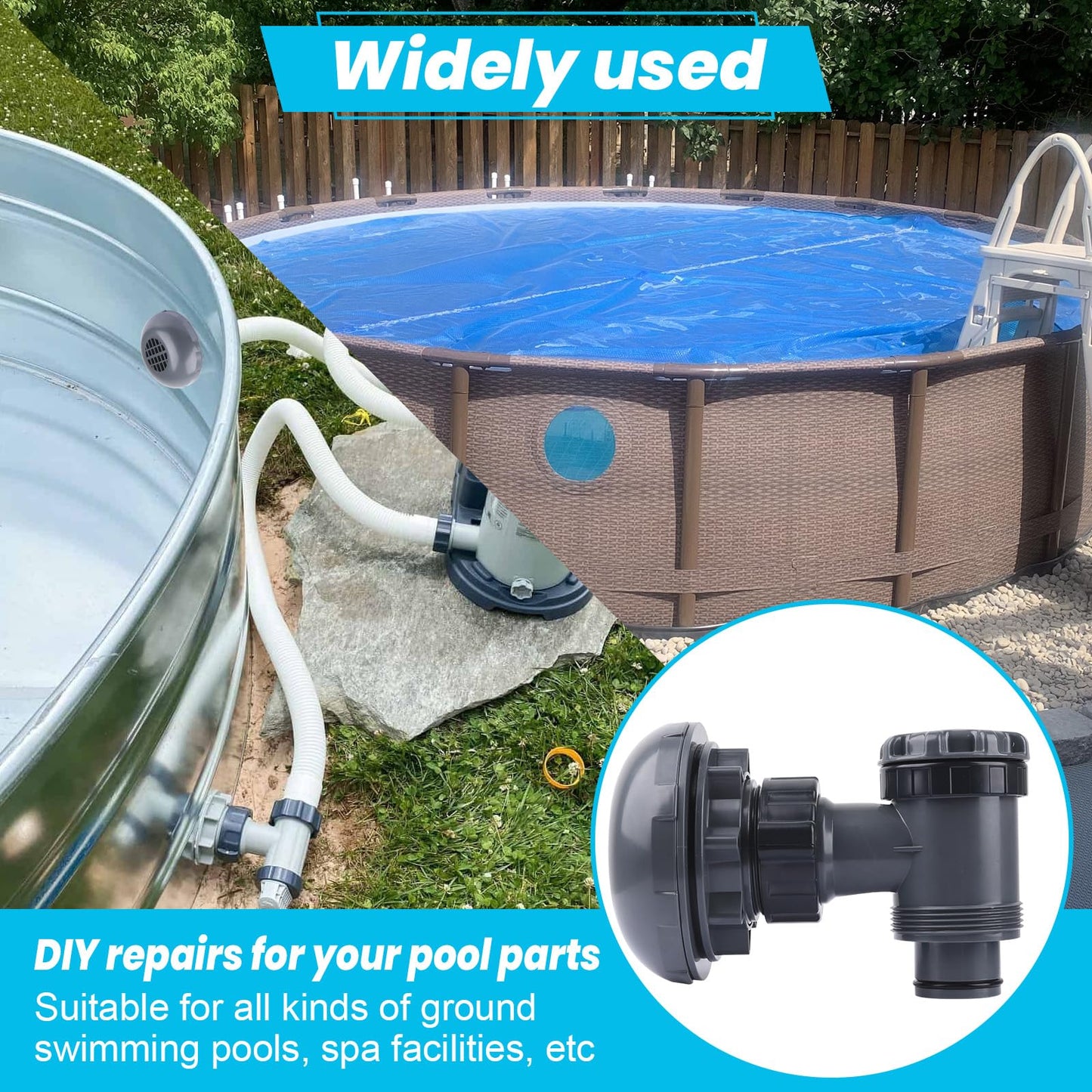 XT On/Off Plunger Valve with Strainer for Easy Adjustment, for Above-Ground Pool Filter Pump On/Off Plunger Valve Part, Frame Set & Ultra Frame Pools Intex, Coleman Compatible