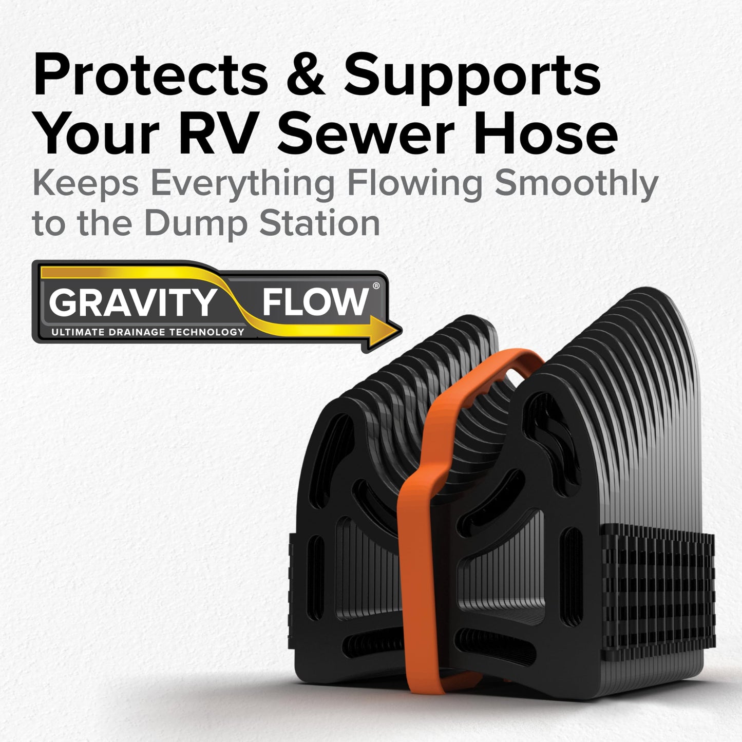 Camco Sidewinder 15-Ft RV Sewer Hose Support - Features Flexible Telescoping Design for Avoiding Obstacles & Deep Cradles Secure RV Sewer Hose - Out-of-The-Box Ready & Folds for RV Storage (43043)