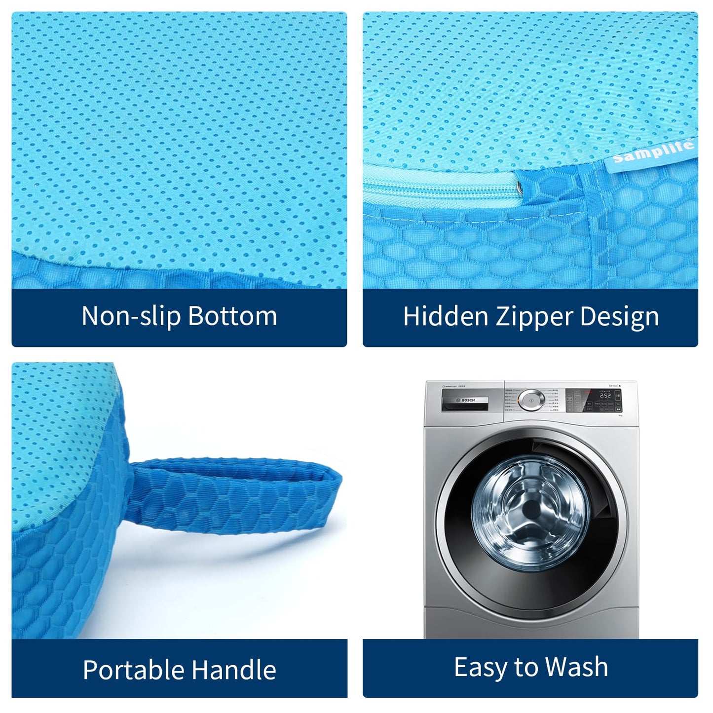 Hot Tub Booster Seat, Weighted SPA Booster Seat Cushion for Adults, 3D Air Mesh Inflatable Hot Tub Seat Accssories with Non-Slip Micro Dot Bottom,Indoor or Outdoor Quick Dry Hot Tub Pillow