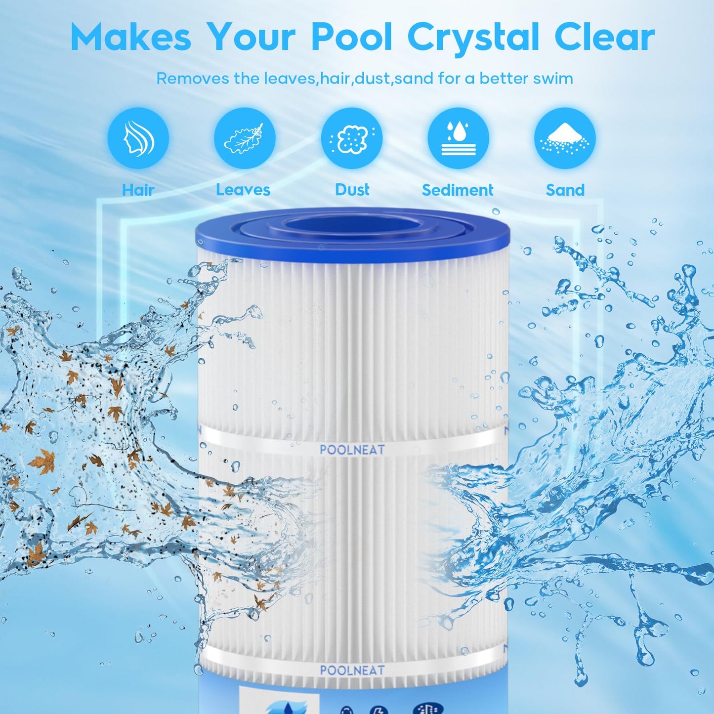 PA106-PAK4 Pool Filter Replacement for Hayward C4030,C4020,C4025,Unicel C-7488,PA106,FC-1226,CX880XRE,C4020,Ultral-A1,FC-6430,106Sq. ft,4Packs