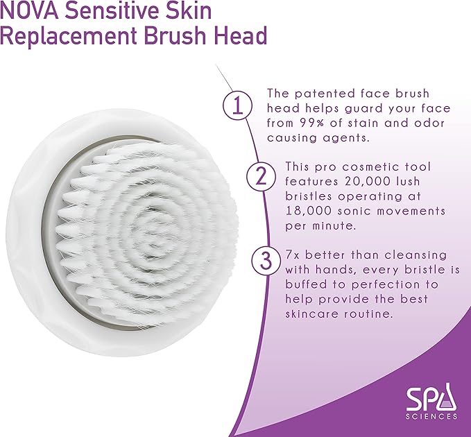 SPA SCIENCES NOVA Skin Cleansing Replacement Brush Head - Sensitive Brush