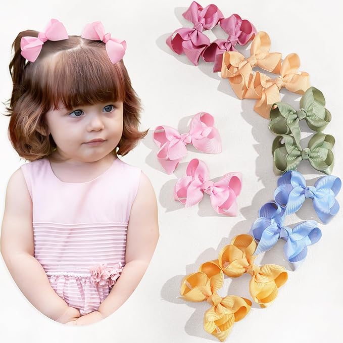 JOYOYO 20Pcs 3Inch Hair Bows for Girls Grosgrain Ribbon Bow Toddler Hair Accessories with Alligator Clips