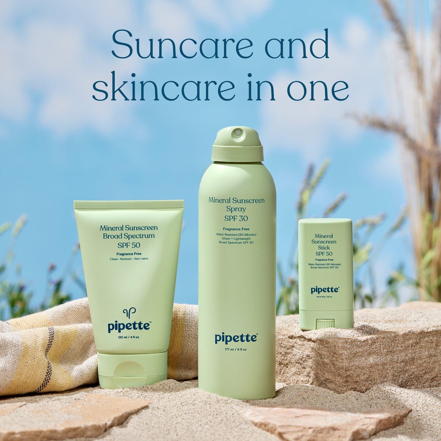 Pipette Baby Mineral Sunscreen Spray SPF 30, 6 oz, Water-resistant Non-nano Zinc Oxide Mineral Sunscreen, UVB/UVA Sunblock for Kids, Safe for Sensitive Skin