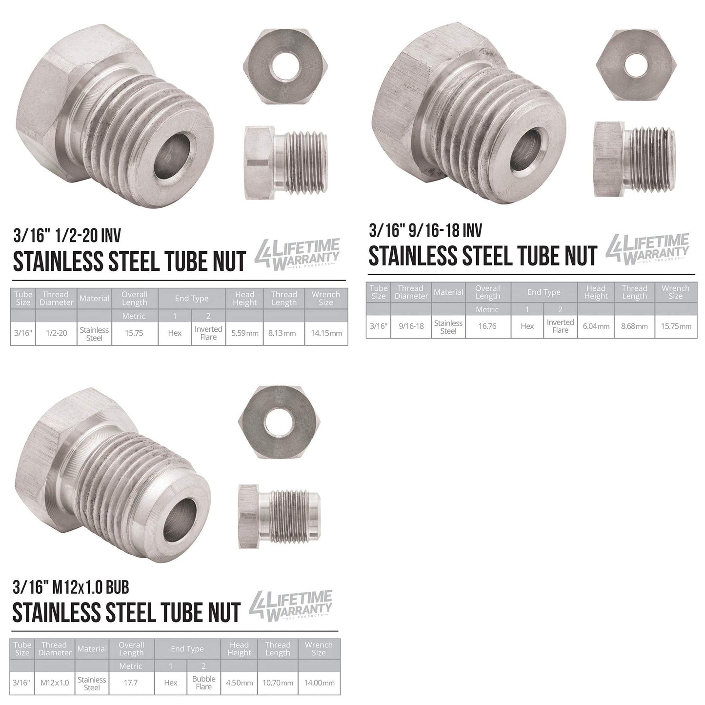 4LifetimeLines – 3/16" x 25' Stainless Steel Brake Line Kit | 316L Marine-Grade Tubing with 16 SAE Fittings | Corrosion & Rust Resistant | 15,310 PSI | Universal Fit for Cars & Trucks