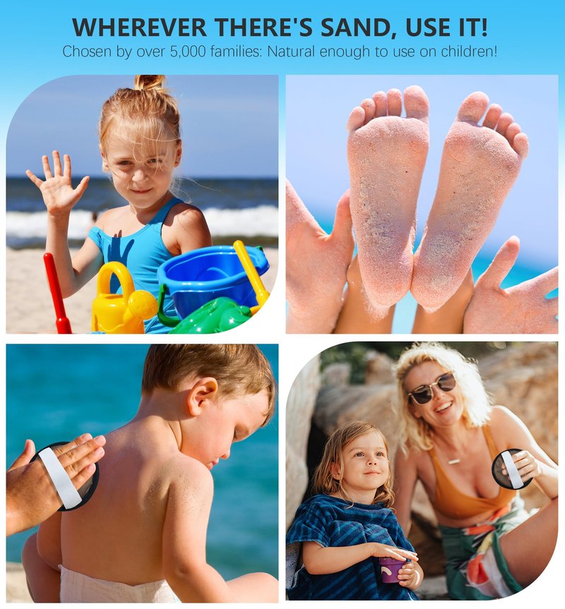 Antfuny Beach Sand Remover Sand Mermaid Eraser Brush Wipe Mitt Family Women 2026 Summer Beach Vacation Essentials Hawaii Honeymoon Accessories European Costa Rica Bahamas Trip Must Haves Cruise Ship