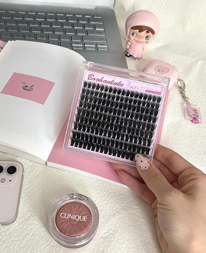 Lash Clusters with Spikes Fluffy Eyelash Clusters Fairy Cluster Lashes 10-18mm Wispy Cluster Eyelash Extensions 60D+100D Volume Individual Lashes D Curly Lash Extensions by Boahankuke