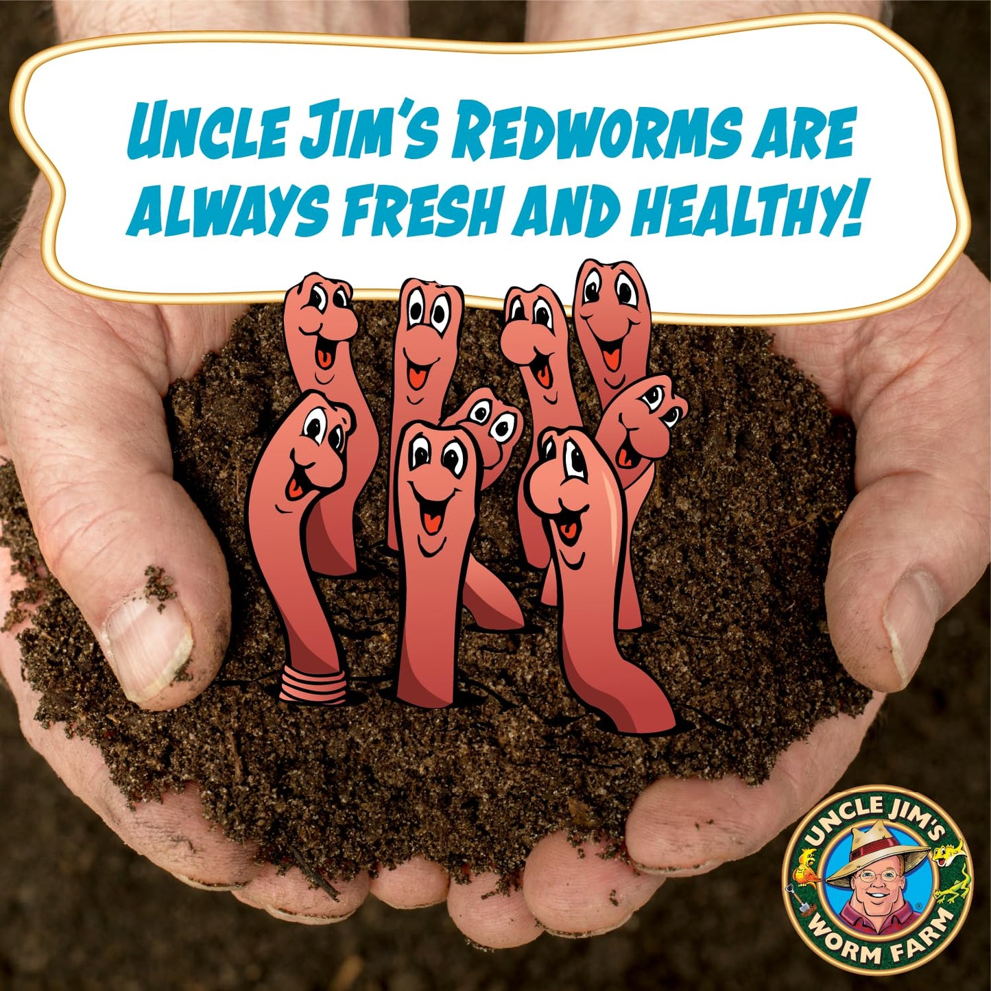 Uncle Jim's Worm Farm 100 Count Red Wiggler Composting Worms Mix for Garden Soil or Fishing | Starter Pack of Compost Worms Improves Soil Structure and Quality for Healthier Gardens
