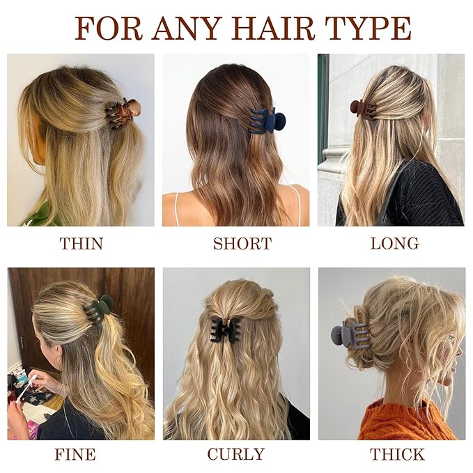 12Pcs Hair Clips for Women 1.8 Inch Small Claw Clips for Thin Hair Medium Hair Claw Clips for Thick Hair Accessories for Women Girls (Transparent)
