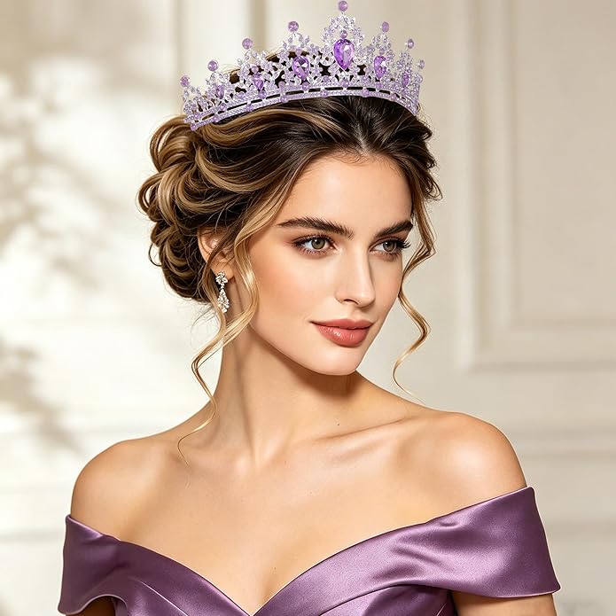 FORSEVEN Crystal Tiaras for Women, Wedding Tiaras and Crowns for Women Tiaras for Birthday Party Princess Crown Hair Accessories Bride Rhinestone Christmas Decorations Headband