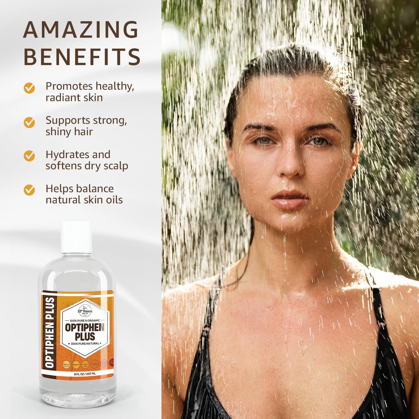 OPTIPHEN Plus Natural Preservative (8 oz) Paraben-Free; Formaldehyde-Free; Water & Oil Soluble | Suitable for Soap Making, Lotions, Conditioners, Creams & More | Keeps Products Fresh/Safe | 8 Ounces
