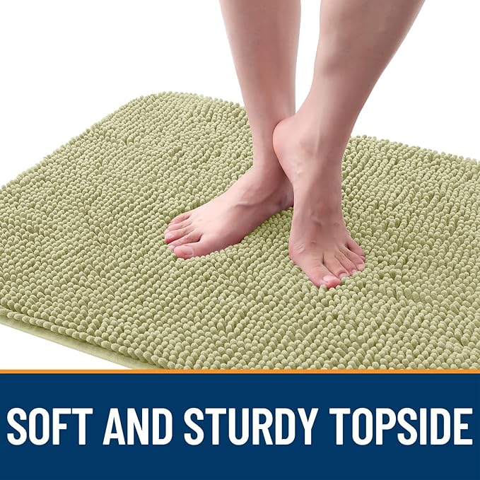 OLANLY Dog Door Mat for Muddy Paws 45x27, Absorbs Moisture and Dirt, Absorbent Non-Slip Washable Doormat, Quick Dry Chenille Mud Mat for Dogs, Entry Indoor Entryway Carpet for Inside Floor, Vanilla