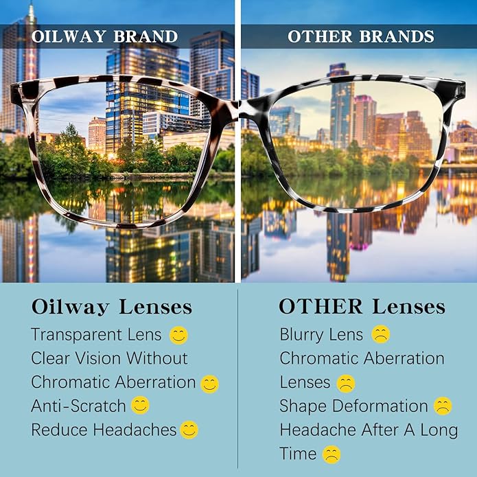 Oilway Blue-Light Blocking Glasses for Women Men - 3Pack Computer Reading/Gaming/TV/Phones Glasses Anti Eyestrain
